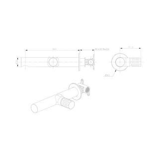 Смеситель для раковины встраиваемый Bronze de Luxe LIBERTY 301B, черный